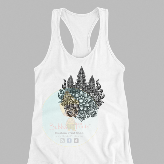 Floral Angkor Wat Women Tank Top